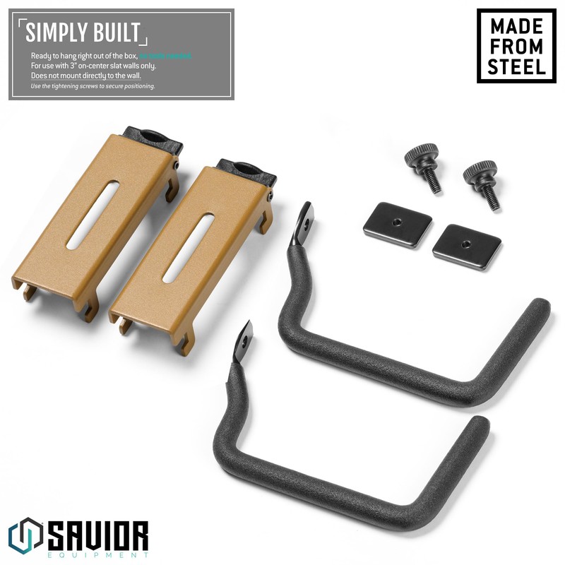 Savior Equipment Wall Rack System Heavy-Duty Steel Tactical J-Hooks for