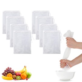 8PCS Cheese Cloths for Straining, Nut Milk Bag, Cheese Cloths for Straining, Cheese Cloth, Muslin Cloths for Cooking, Strainer, Straining Bag, Reusable Strainer Bag for Yogurt/Juice/Tea