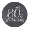 80th Birthday Gift for Women 80 & Fabulous Engraved Slate