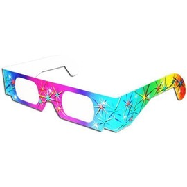 3D July 4th Fireworks Glasses w/Rainbow Frames -Pattern Diffraction Lenses-Pack of 25