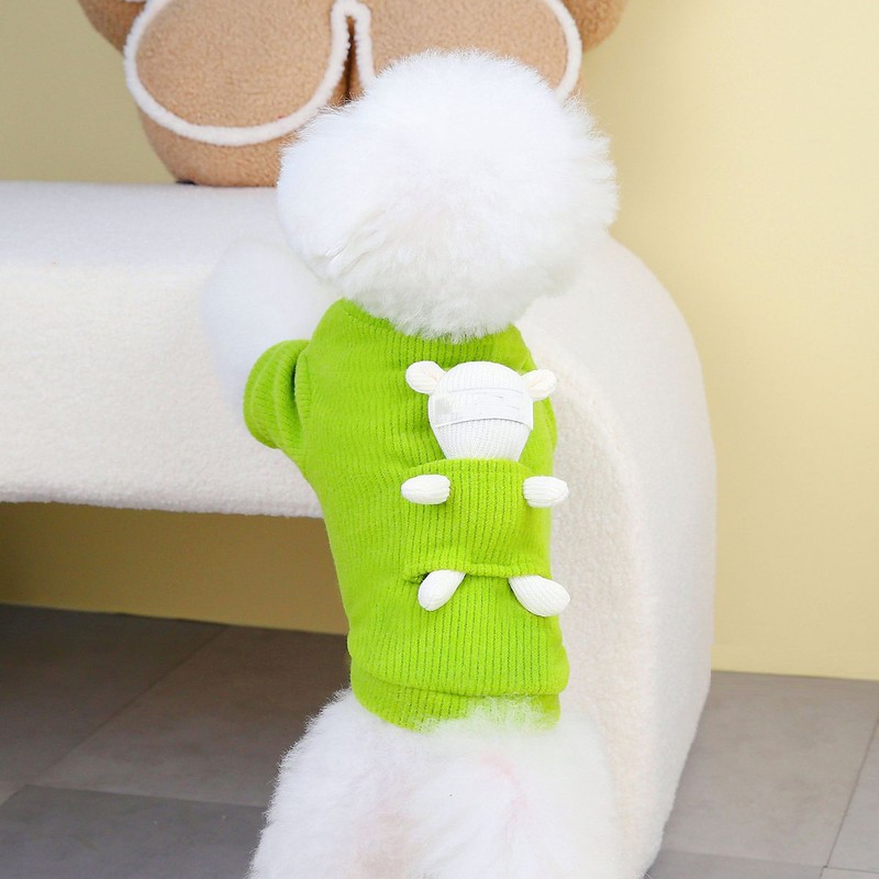 Dog Sweater Thickened Winter Apparel Knitting Wool Cute Bear Toy