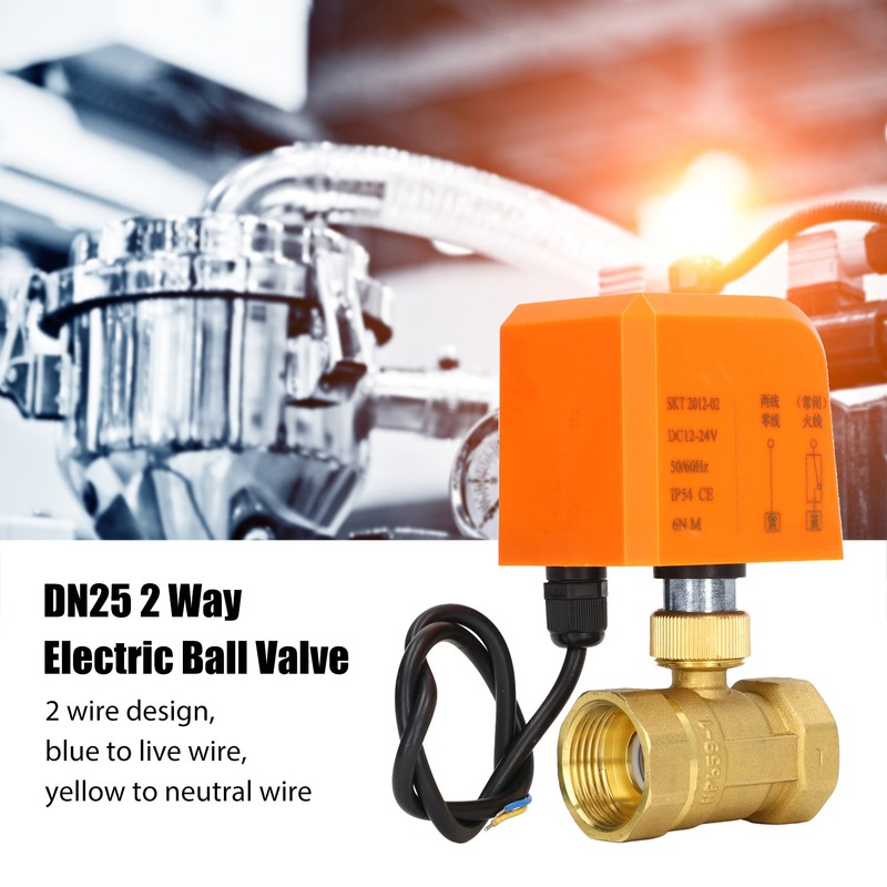 DN25 2 Way 2 Wire Electric Ball Valve Normally Closed