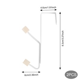 DEARBAG Door Hooks, Pack of 2 Coat Rack for the Door, No Drilling, Heavy Duty Coat Hook, Towel Hook, Coat Hook with 2 Wooden Hooks, White