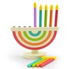 2-Pack Hanukkah Children's Wooden Chanukah Menorah with Removable Candles