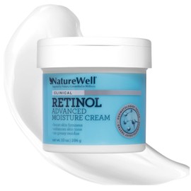 NATURE WELL Clinical Retinol Advanced Moisture Cream for Face, Body, & Hands, Boosts Skin Firmness, Enhances Skin Tone, No Greasy Residue, 10 Oz (Packaging May Vary)