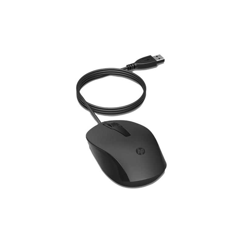 HP Mouse con Cable 150, Almbrico, Universal, Negro (240J6AA)