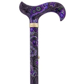Royal RC Canes Purple Majesty Adjustable Folding Designer Derby Cane with Retractable Ice tip