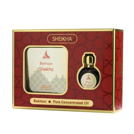 Hamidi Pack of 2 Gift Set 15 ml Concentrated Perfume Oil (Attar) +40 Gm Bakhoor (Home Fragrance) (Pure white Musk + Sheikha)