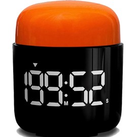 Temporizador de Mesa Giratorio, Cronómetro con Pantalla LED Grande, Alarma Silenciosa y Fuerte, Cuenta Regresiva de 199 Minutos y Ascendente, Luz Nocturna Vintage, para Cocina Cocción Reuniones