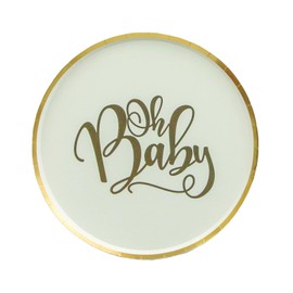 Oh Baby Plates, Baby Shower 1st Birthday Plates Set Includes Oh Baby Birthday Paper Plates, for New Baby or First Year Party,