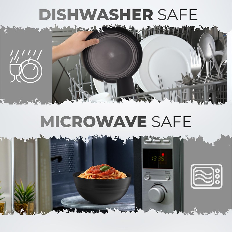 AdvntrPro Camping Dinnerware Set with Travel Bag (Black)