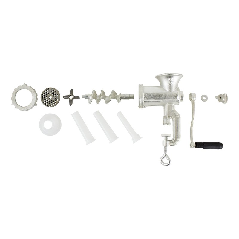 Chard HG-8, #8 Hand Grinder, Silver, Tin-Coated Cast Iron