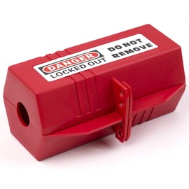 POFET Red Plug Lockout Tagout 83x83x178mm/3.2x3.2x7inch Plug Lockout Device for 110V Plugs,Plug Lockout Tagout Set