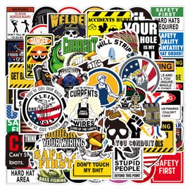 MUNSKT 150Pcs Hard Hat Stickers, Waterproof Construction Helmet Stickers Funny Stickers for Adults, Graffiti Tool Box Stickers Blue Collar Worker Sticker for Welder, Machinists, Unions, Electrician