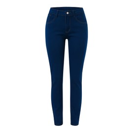 Rifuli Teen Girls Women's High Waist Skinny Jeans #1, blue