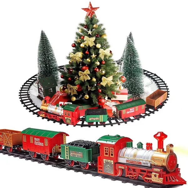 PUSITI Classic Christmas Train Set with Lights and Sounds Railway