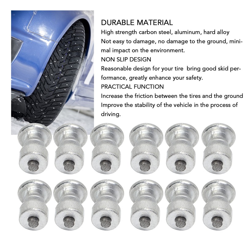 100 Pcs Tire Stud Screw Silver for Car Truck Bike
