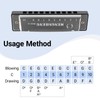 Harmonica C Key 10-Hole Diatonic Mouth Organ, Compact Harmonicas for