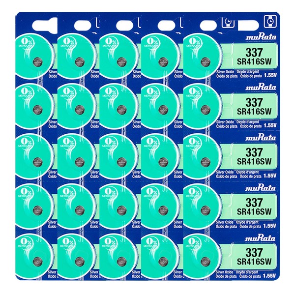 Murata 337 Battery SR416SW 1.55V Silver Oxide Watch Button Cell