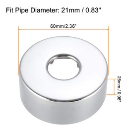 TOP-VIGOR 1pc 21mm Wall Split Flange Pipe Cover, 201 Stainless Steel Round Pipe Escutcheon Chrome Plate Radiator, Water and Heating Pipe Wall Hole Decoration