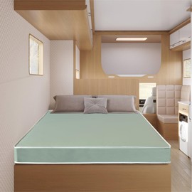 Treaton, 6-Inch High-Density Foam Vinyl RV Mattress Replacement, Medium Firm, Good for Trailers, Camper Vans, Sofa Bed and Other Furniture Application, 75" x 34", Green