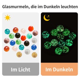 AHEJIOO Courage Marbles, Pack of 20 16 mm Fluorescent Marbles, Swimming Balls for Mini Pond and DIY Projects, Luminous Toys for Children and Decoration
