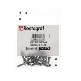 A4 Stainless Steel Countersunk Pozidrive Pan Head Screw 4.2 mm x 16 mm, DIN 7983, Pack of 20