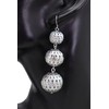 Women Fashion Jewelry Hook Earrings Set Long Silver Mesh Metal