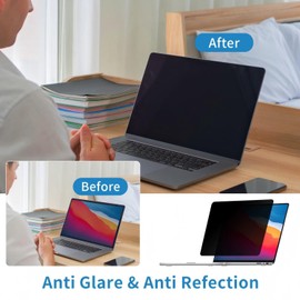 JiSiTeCai Magnetic Privacy Screen Filter for MacBook Pro 13-inch (2016-2023, M1, M2) and MacBook Air 13 (2018-2023, M1), Detachable Laptop Privacy Filter Anti-Glare Blue