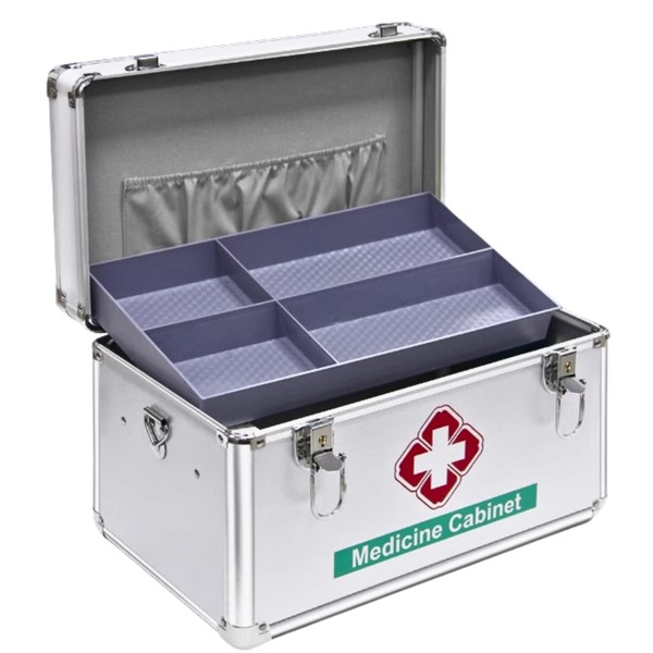 Medicine Lock Box,Updated First Aid Key Safe Box with Lock,Key
