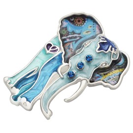 WEVENI Enamel Alloy Rhinestone Elephant Brooch Pins for Women Lady Girls Scarf Dress Suit Accessories Fashion Jewellery Charm, Crystal enamel Crystal, Crystal