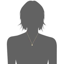 Kooljewelry 14k Yellow Gold Square Tile Cut-Out Initial Pendant Necklace - Letter L