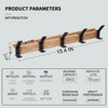 UOCO Coat Hook Rail Wall Mounted Coat Rack-5 Double Hook,
