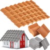 jingfei 200Pcs Roof Tiles Set Miniature Tiles Mini Shingles Tile