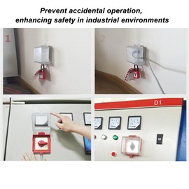 Emergency Stop Button Cover Lockout, Box Type Transparent Push Button Switch Cover, Plastic Switch Cover Protector Lockout Cover, Stop Switch Box, Push Button Cover