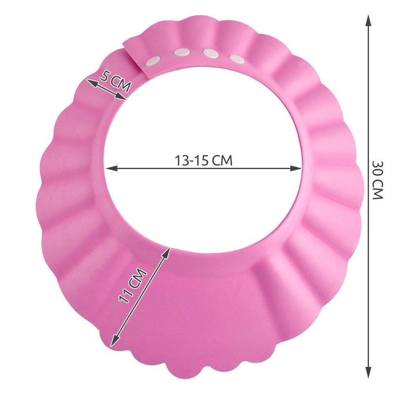 ISO TRADE Duschhaube Kinder Badekappe Verstellbar 13-15cm Ohr- und Augenschutz