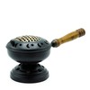 Large Iron Censer on Stand Incense Burner - Gold detail