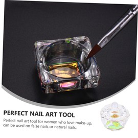 Minkissy 4pcs Glass Dappen Dish for Manicure Multi-shaped Acrylic Liquid Nail Cups Heart Panel for Mixing Nail Powder and Glitter Stylish and Portable