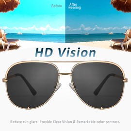 EYERNO Mirrored Aviator Sunglasses For Men Women Fashion Designer UV400 Sun Glasses(Gold/Black)