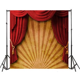 Leyiyi 8x8ft Photography Background 3D T Stage Backdrop 1st B Day Party Fun Fair Circus Tent Curtain Abstract Stripe Chinese Drama Lay Flat Kids Birthday Baby Shower Photo Portrait Vinyl Studio Prop