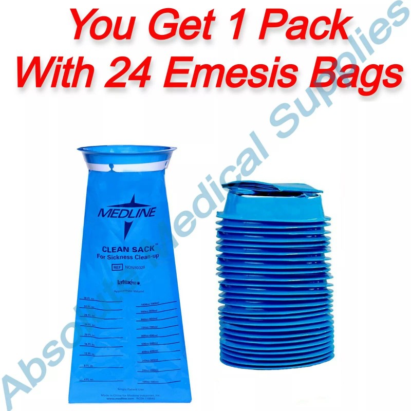 Medline *24-Pack* Medline Clean Sack Emesis Bags For Sickness Cleanup