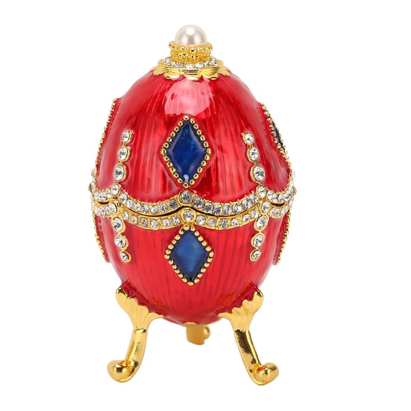 Egg Shaped Trinket Boxes Rhinestones Inlay Exquisite Jewelry Trinket Boxes