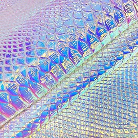 30x135cm Holographic Crocodile Leather Metallic Iridescent Alligator Faux Leather Embossed Craft Fabric for DIY Sewing Projects