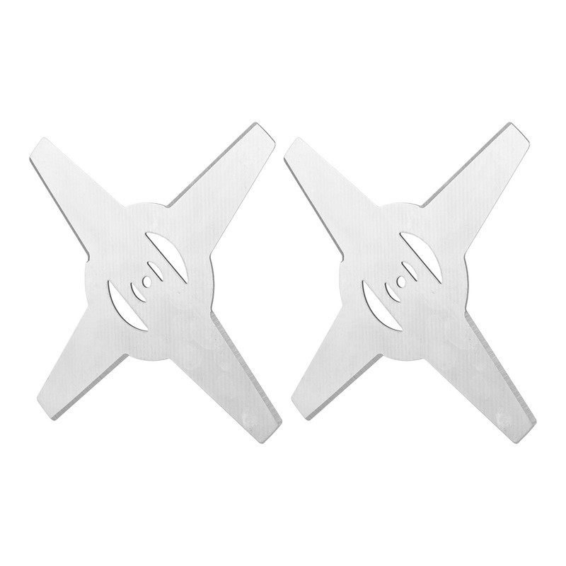 2PCS Mower Blades 4 Teeth Head Blades 7.9in Stainless Steel