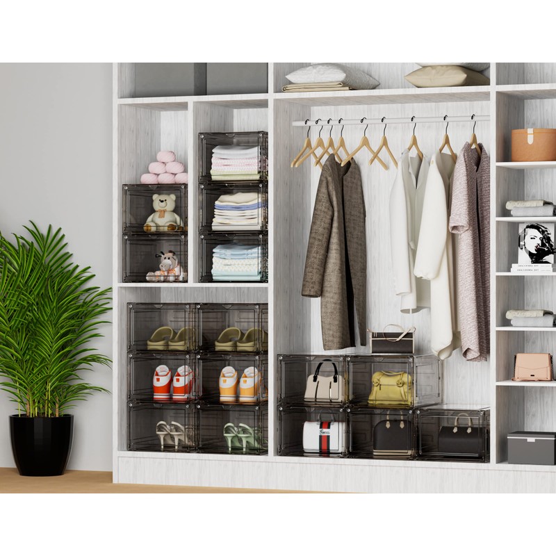 HOMIDEC Shoe Storage, 8 Pack Shoe Organizer Hard Plastic Shoe