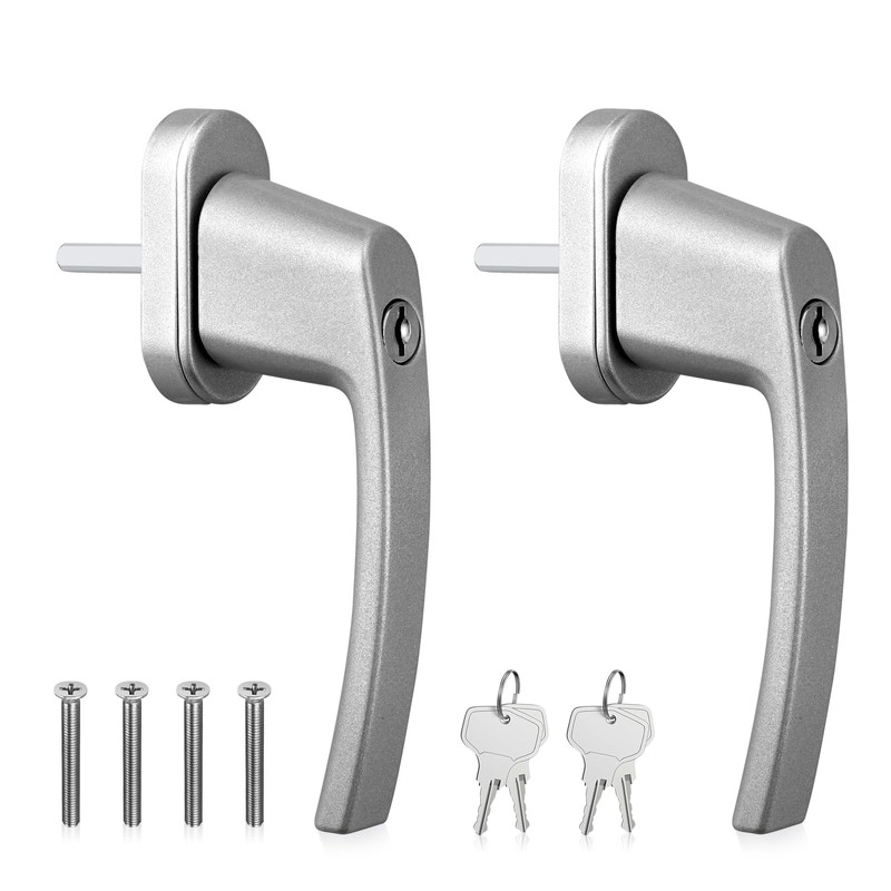 GETLITOOL Lockable Window Handles, Pack of 2 Aluminium Window Lock