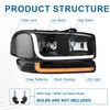 Fullux LED DRL Headlights Assembly Compatible with 1999-2007 GMC Sierra/2000-2006