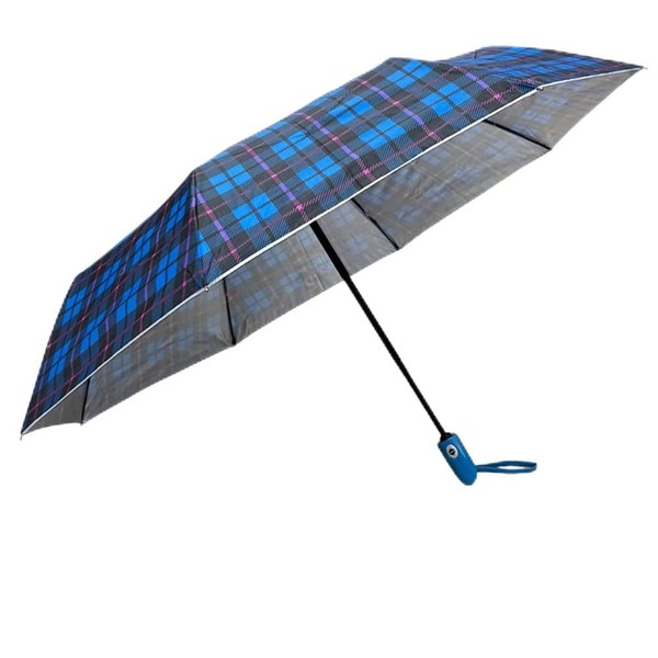 8-Rib Three-Fold Automatic Silver Umbrella, Sun and Rain Dual-Use -
