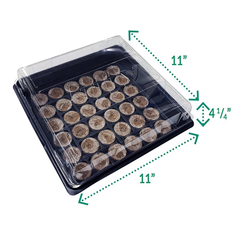 Jiffy Seed Starting Tray Kit, 36 Cell 36mm Peat Pellets