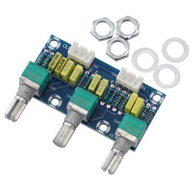 Heevhas Preamplifier Soundboard Passive Audio Tonboard Audio Stereo Board 3 Channel Preamp Module Audio Subwoofer Power Amplifier Board Audio Amplifier Toning Board Module (Pack of 2)